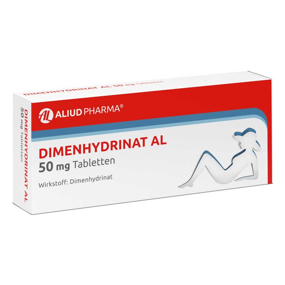 ALIUD Pharma GmbH Dimenhydrinat AL 50 mg Tabletten bei Übelkeit und Erbrechen 06938658