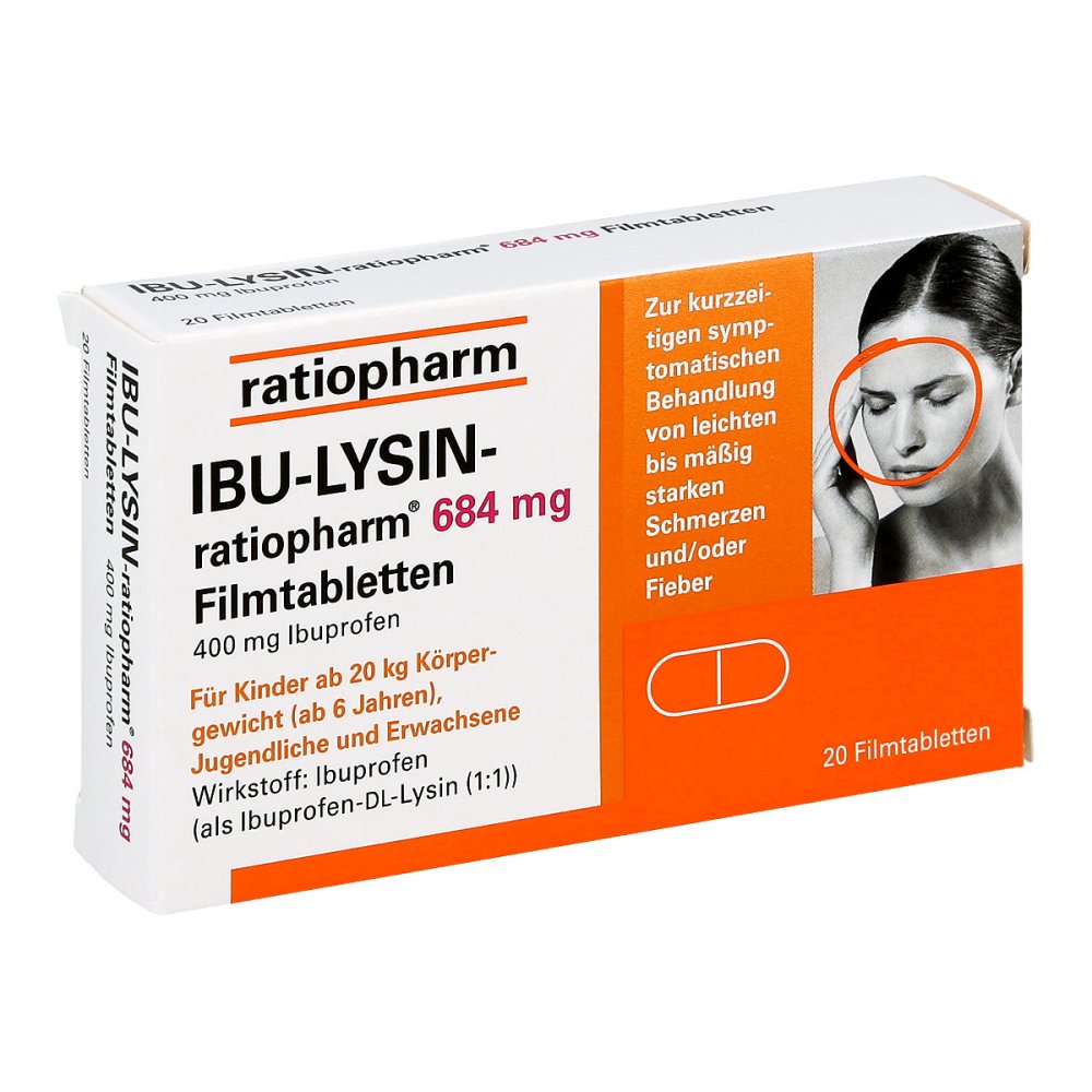 IBU-LYSIN-ratiopharm 684mg 20 stk online günstig kaufen