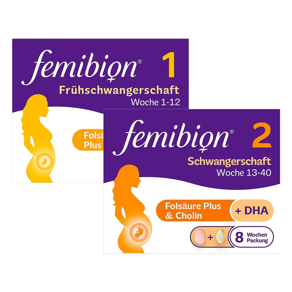 P&G Health Germany GmbH Femibion 1 Frühschwangerschaft + Femibion 2 Schwangerschaft 08100287