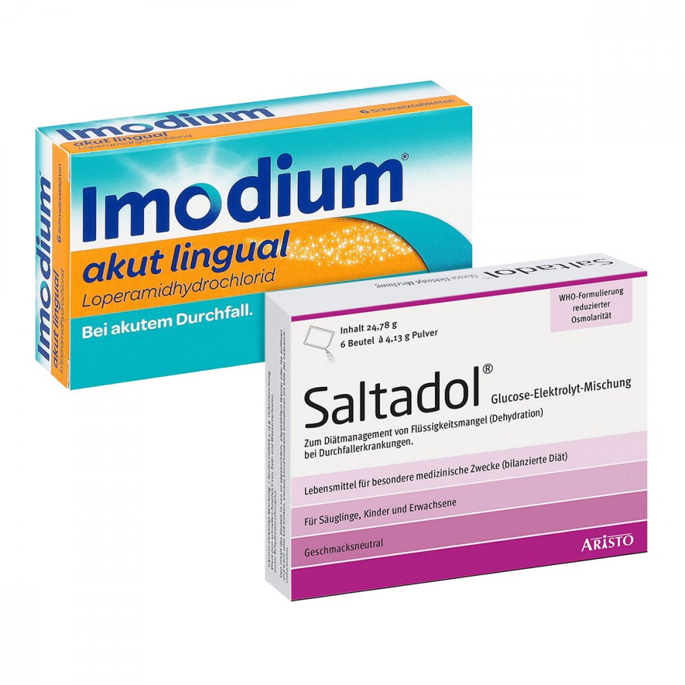 Imodium akut lingual & Saltadol Elektrolyt Pulver 08101082