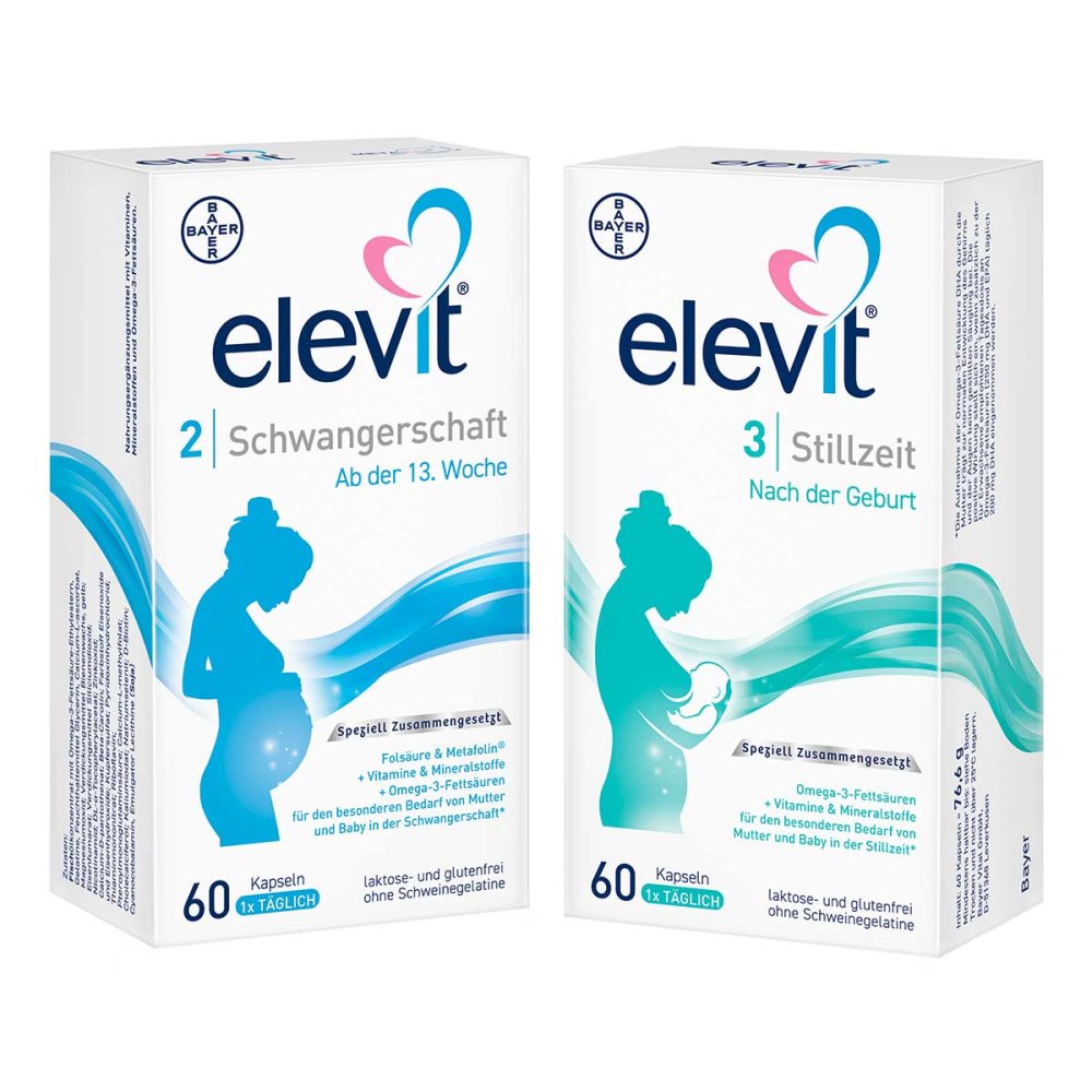 Bayer Vital GmbH Elevit Schwangerschaft und Stillzeit-Set: Elevit 2 + Elevit 3 08101723
