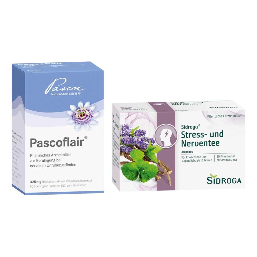 Pascoflair Beruhigungstabletten + Sidroga Stress- & Nerventee 08105637