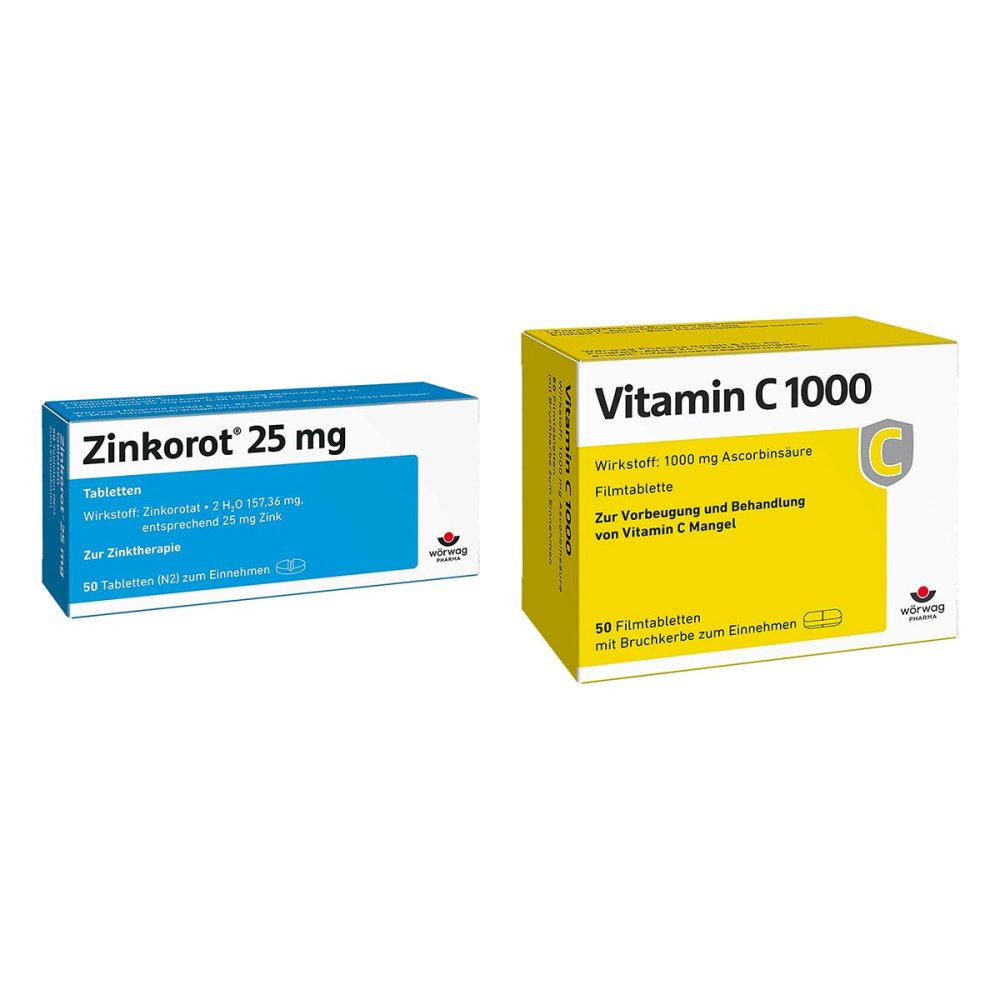 Wörwag Pharma GmbH & Co. KG Zinkorot 25 mg + Vitamin C1000 08106489