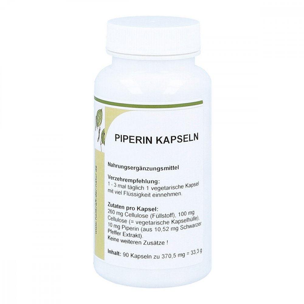 Piperin schwarz Pfeffer Extrakt Kapseln 90 stk Piperin schwarz Pfeffer Extrakt Kapseln 90 stk