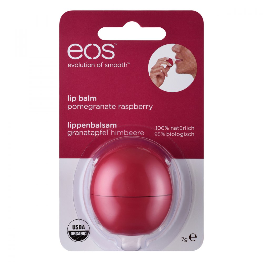 Eos Pomegranate Raspberry Organic Lip Balm Blister 1 stk