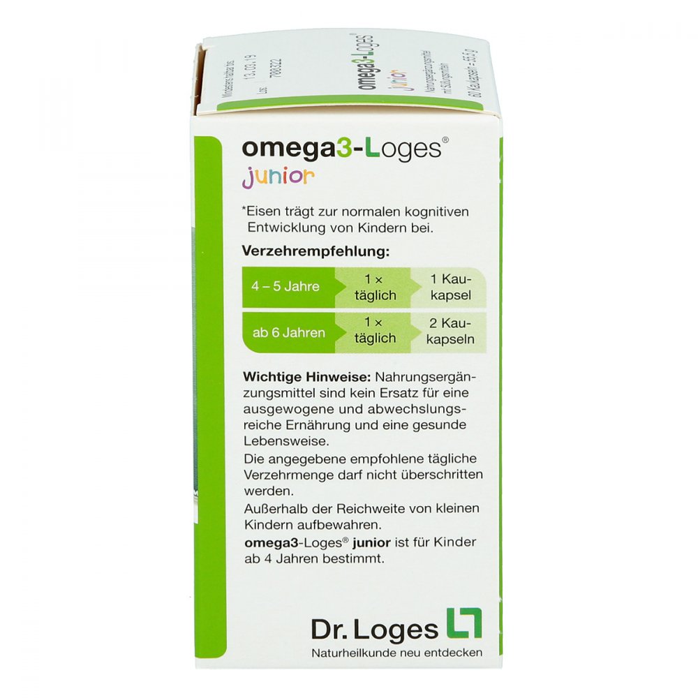 Omega 3loges junior Kaudragees 60 stk online günstig kaufen