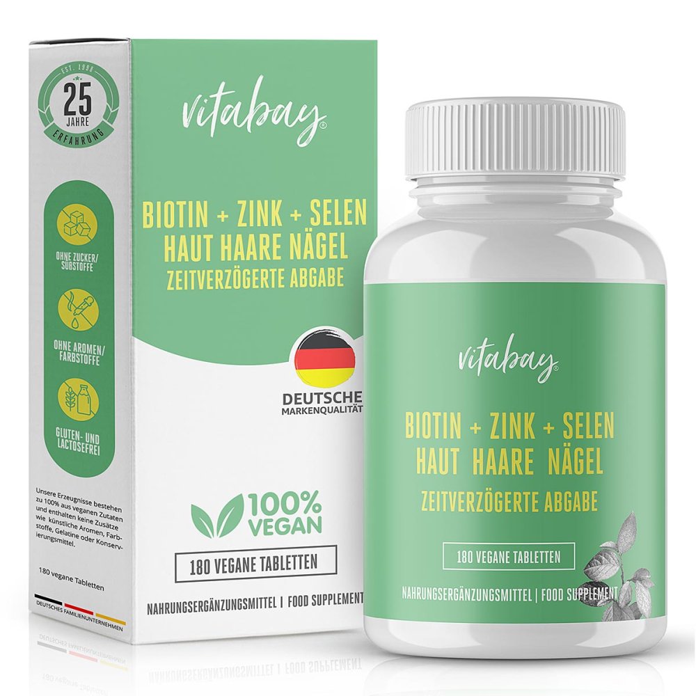 Vitabay CV Vitabay D-Biotin 10 mg Depot + Selen 110 mcg + Zink 10 mg Tablet 19307095
