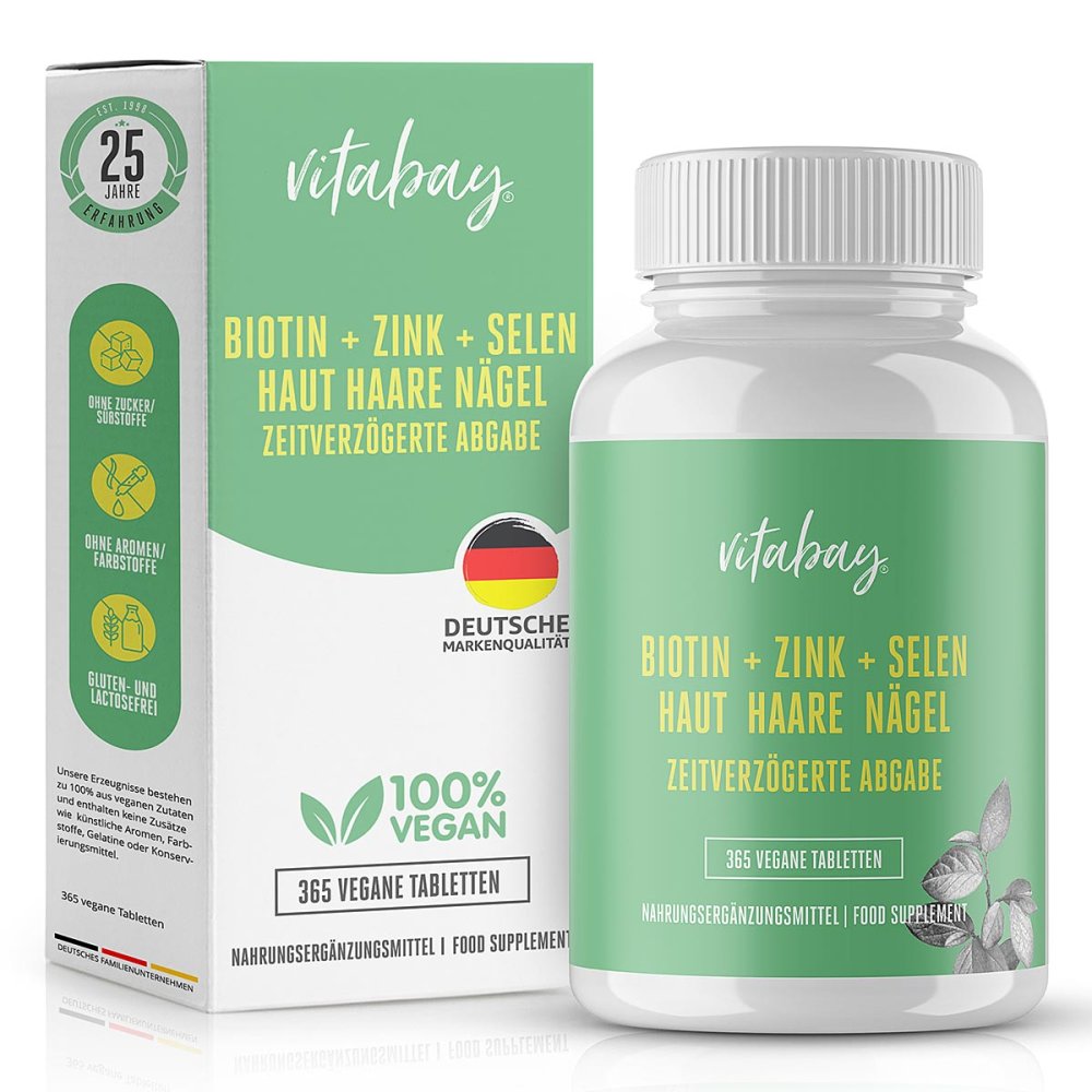 Vitabay CV Vitabay D-Biotin 10 mg Depot + Selen 110 mcg + Zink 10 mg Tablet 19307103