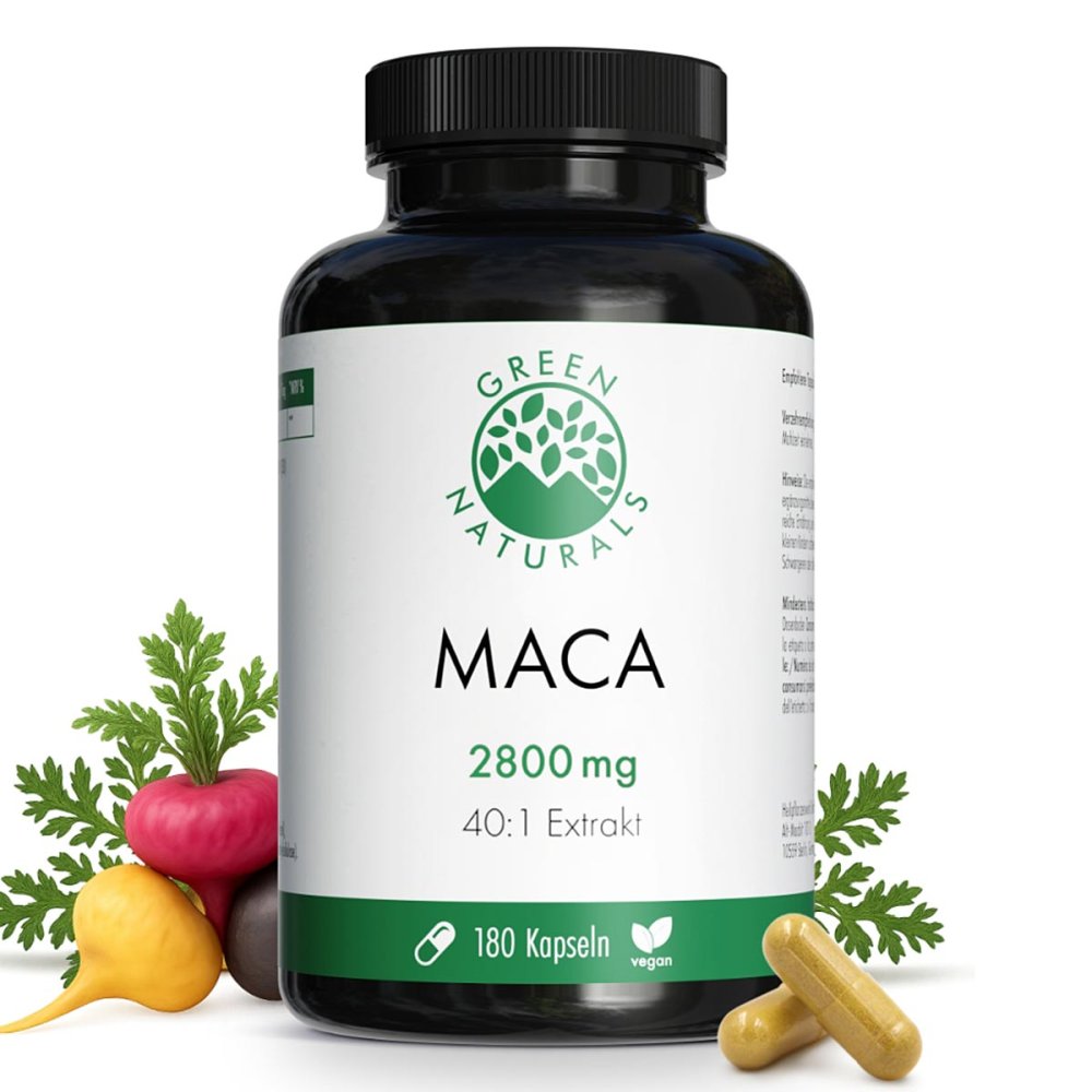 Heilpflanzenwohl GmbH Green Naturals® Maca 2800 mg hochdosiert 40:1 Kapseln vegan 19973892