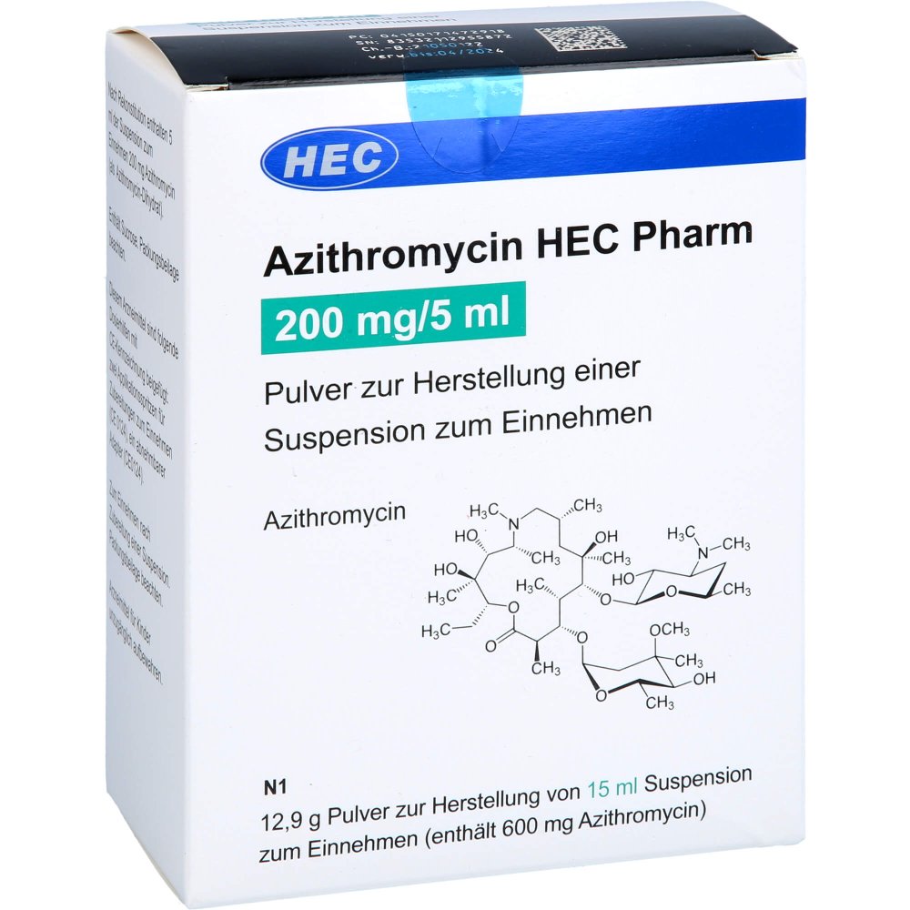Azithromycin Hec Pharm 200mg/5ml Plv.z.sus.-herst. 15 ml