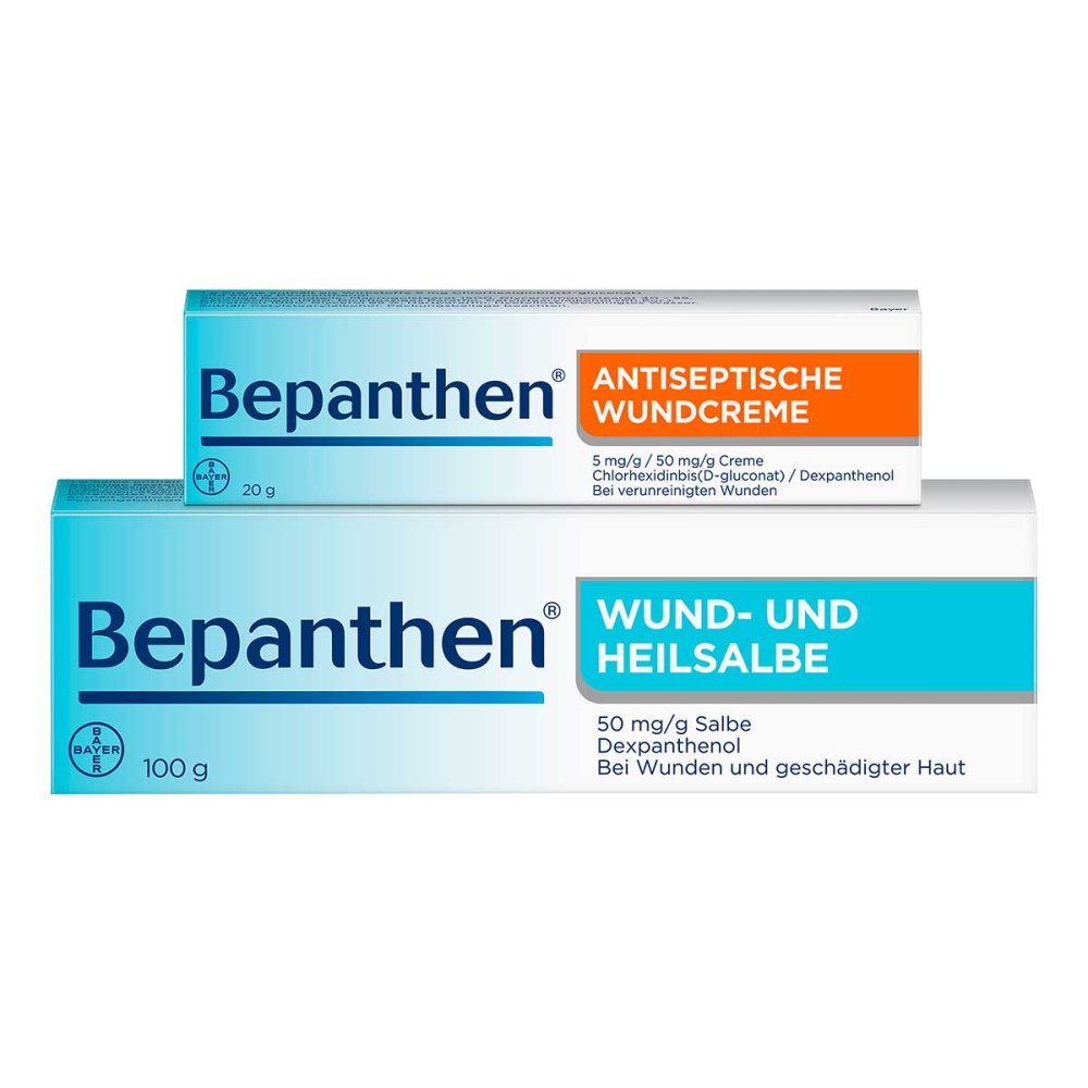 Bepanthen Wund und Heilsalbe 50g + Antiseptische Wundcreme 20g 1 stk