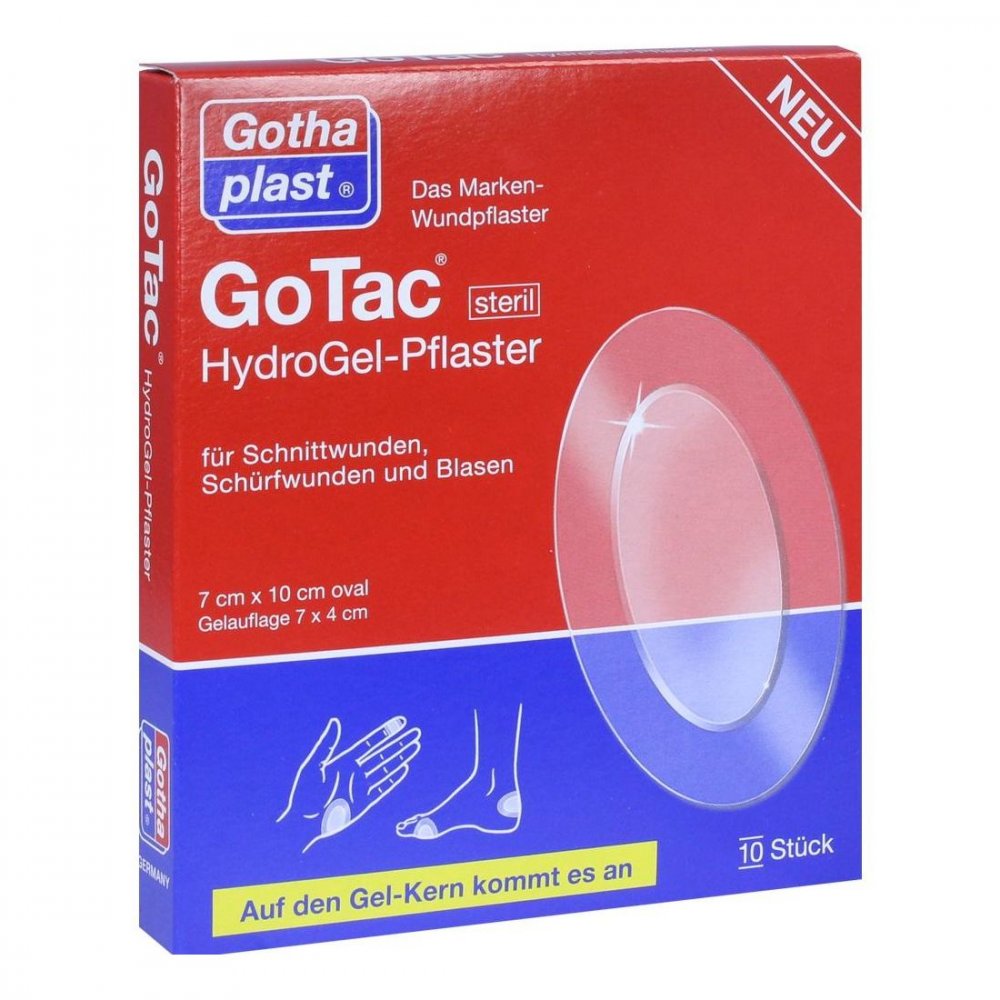 Gotac Hydrogel-pflaster 7x10 cm steril 10 stk