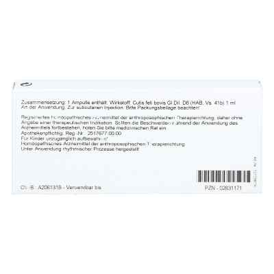 Cutis Feti Gl D6 Ampullen bei apo-discounter.de bestellen