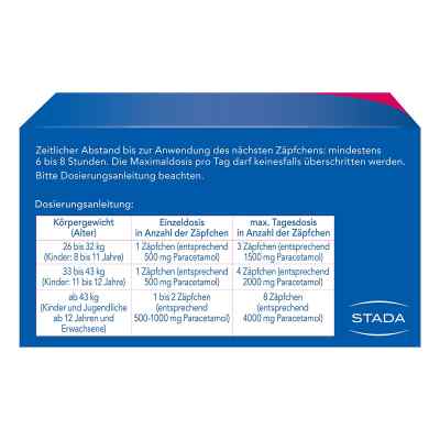 Paracetamol STADA 500mg Zäpfchen bei apo-discounter.de bestellen