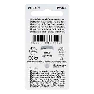 Batterien für Hörgeräte Power Pp 312 bei apo-discounter.de bestellen