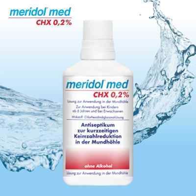 Meridol med CHX 0,2% Lösung zur Anwendung in der Mundhöhle bei apo-discounter.de bestellen