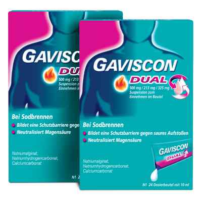 GAVISCON Dual 500 mg, 213 mg, 325 mg Susp. Dosierbeutel bei apo-discounter.de bestellen