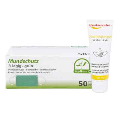 Mundschutz Maske und Hände-Desinfektionsgel bei apo-discounter.de bestellen