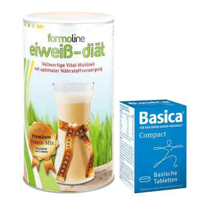 Paket Formoline Eiweiss-Diät Pulver (480 g) + Basica compact Tab bei apo-discounter.de bestellen