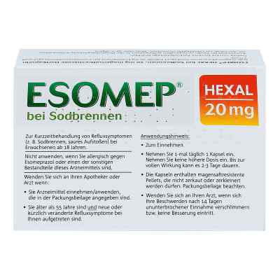 ESOMEP HEXAL bei Sodbrennen 20mg bei apo-discounter.de bestellen
