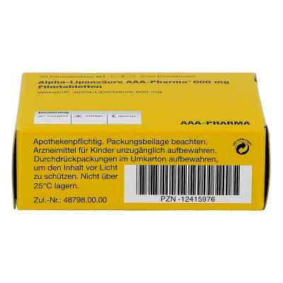 Alpha Liponsäure Aaa Pharma 600 mg Filmtabletten bei apo-discounter.de bestellen