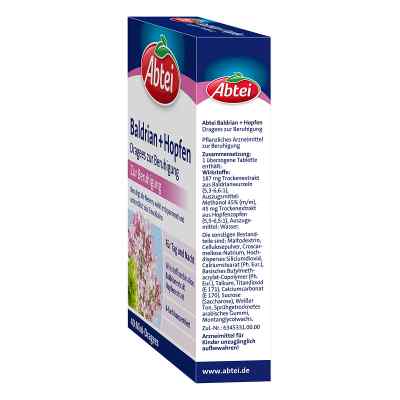 Abtei Baldrian+hopfen Dragees zur Beruhigung Abtei Baldrian+hopfen Dragees zur Beruhigung