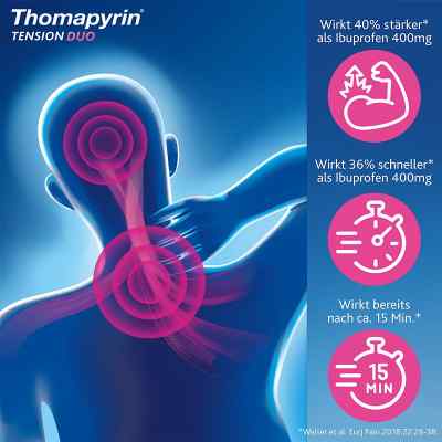 Thomapyrin TENSION DUO 400mg/100mg mit Coffein & Ibuprofen bei apo-discounter.de bestellen
