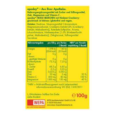 Apoday heisse Beerchen+vit.c+zink+magnesium Pulver bei apo-discounter.de bestellen
