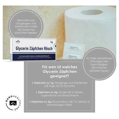 Glycerin Zäpfchen Rösch 2 g gegen Verstopfung bei apo-discounter.de bestellen