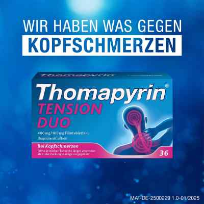 Thomapyrin TENSION DUO 400mg/100mg mit Coffein & Ibuprofen bei apo-discounter.de bestellen