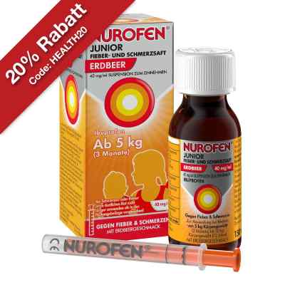 Nurofen Junior Fieber- und Schmerzsaft Erdbeer 40 Mg/ml