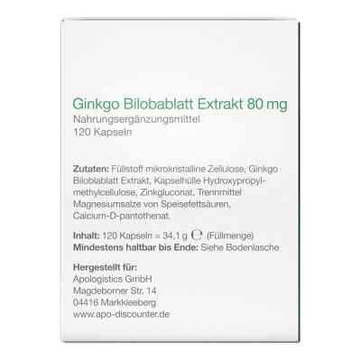 Ginkgo Bilobablatt Extrakt 80 mg Kapseln bei apo-discounter.de bestellen