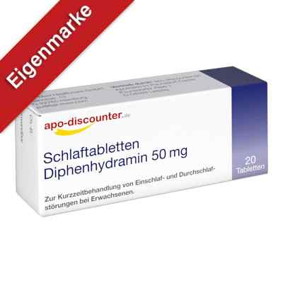 Schlaftabletten Diphenhydramin 50 mg von apo-discounter 20 stk von Apotheke im Paunsdorf Center PZN 16739701