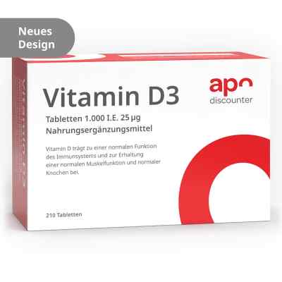 Vitamin D3 Tabletten 1000 I.E. von apodiscounter