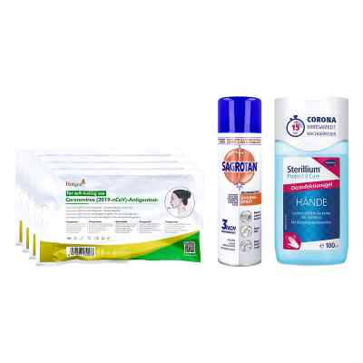 4x Hotgen Coronavirus Nasentest+Sagrotan Hygiene-Spray+Sterilliu 1 stk von  PZN 08102341