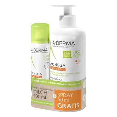 A-derma Promo-kit Exomega Milch+spray 1 stk von PIERRE FABRE DERMO KOSMETIK GmbH PZN 18070946