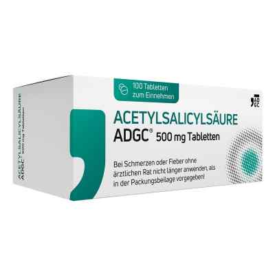 Acetylsalicylsäure ADGC 500 Mg Tabletten 100 stk von Zentiva Pharma GmbH PZN 17526433