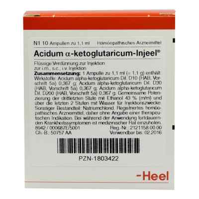 Acidum Alpha-ketoglutaricum Injeel Ampullen 10 stk von Biologische Heilmittel Heel GmbH PZN 01803422