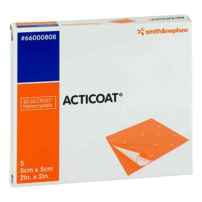 Acticoat 5x5 cm antimikrobielle Wundauflage 5 stk von Smith & Nephew GmbH PZN 01675562