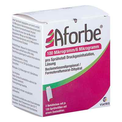 Aforbe 100 Μg/6 Μg 120 Hub Dosieraerosol 2 stk von Viatris Healthcare GmbH PZN 18354000