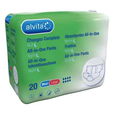 Alvita All-in-one Inkontinenzhose maxi large Nacht 20 stk von The Boots Company PLC PZN 10546088