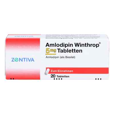 Amlodipin Winthrop 5mg 20 stk von Zentiva Pharma GmbH PZN 02145228