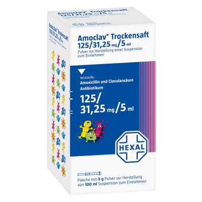 Amoclav 125mg+31,25mg/5ml 100 ml von Hexal AG PZN 00544674