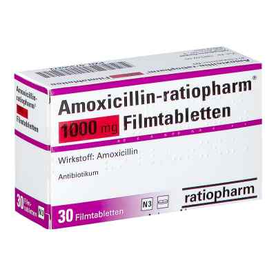 Amoxicillin-ratiopharm 1000mg 30 stk von ratiopharm GmbH PZN 07356272