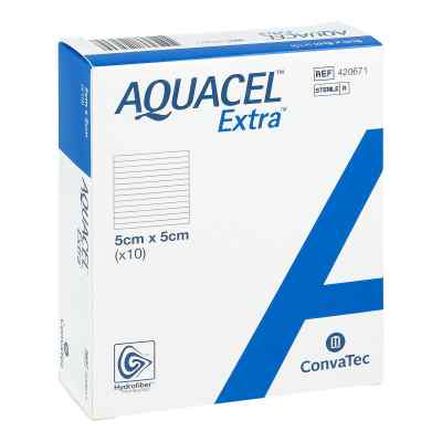 Aquacel Extra 5x5 cm Kompressen 10 stk von ConvaTec (Germany) GmbH PZN 09078831