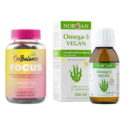 Aquilea Onbalance Focus Gummies + Norsan Omega-3 vegan Algenöl