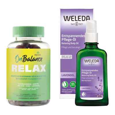 Aquilea Onbalance Relax Gummies + Weleda Lavendel Pflege-Öl