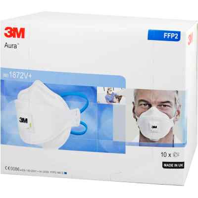 Atemschutzmaske 3m 1872v+ mit Ventil Aura Ffp2 10 stk von 3M Deutschland GmbH PZN 09328050