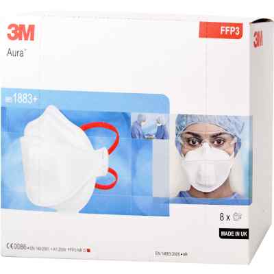 Atemschutzmaske 3m 1883+ mit Spezialventil Aura Ffp3 8 stk von 3M Medica Zwnl.d.3M Deutschl.Gmb PZN 09328110