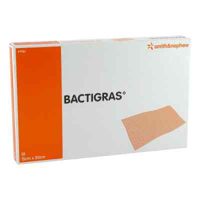 Bactigras antiseptische Paraffingaze 15x20cm 10 stk von Smith & Nephew GmbH PZN 08407385